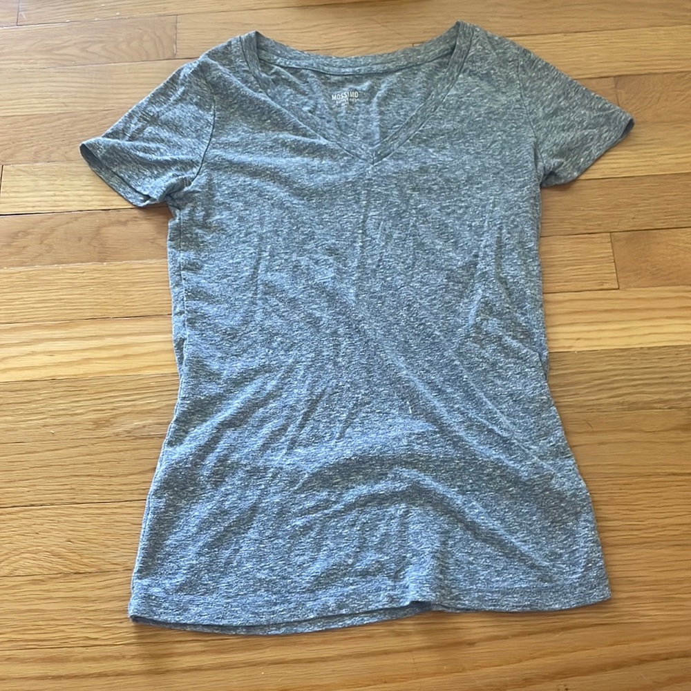 Grey Mossimo Supply Co V-Neck T-shirt